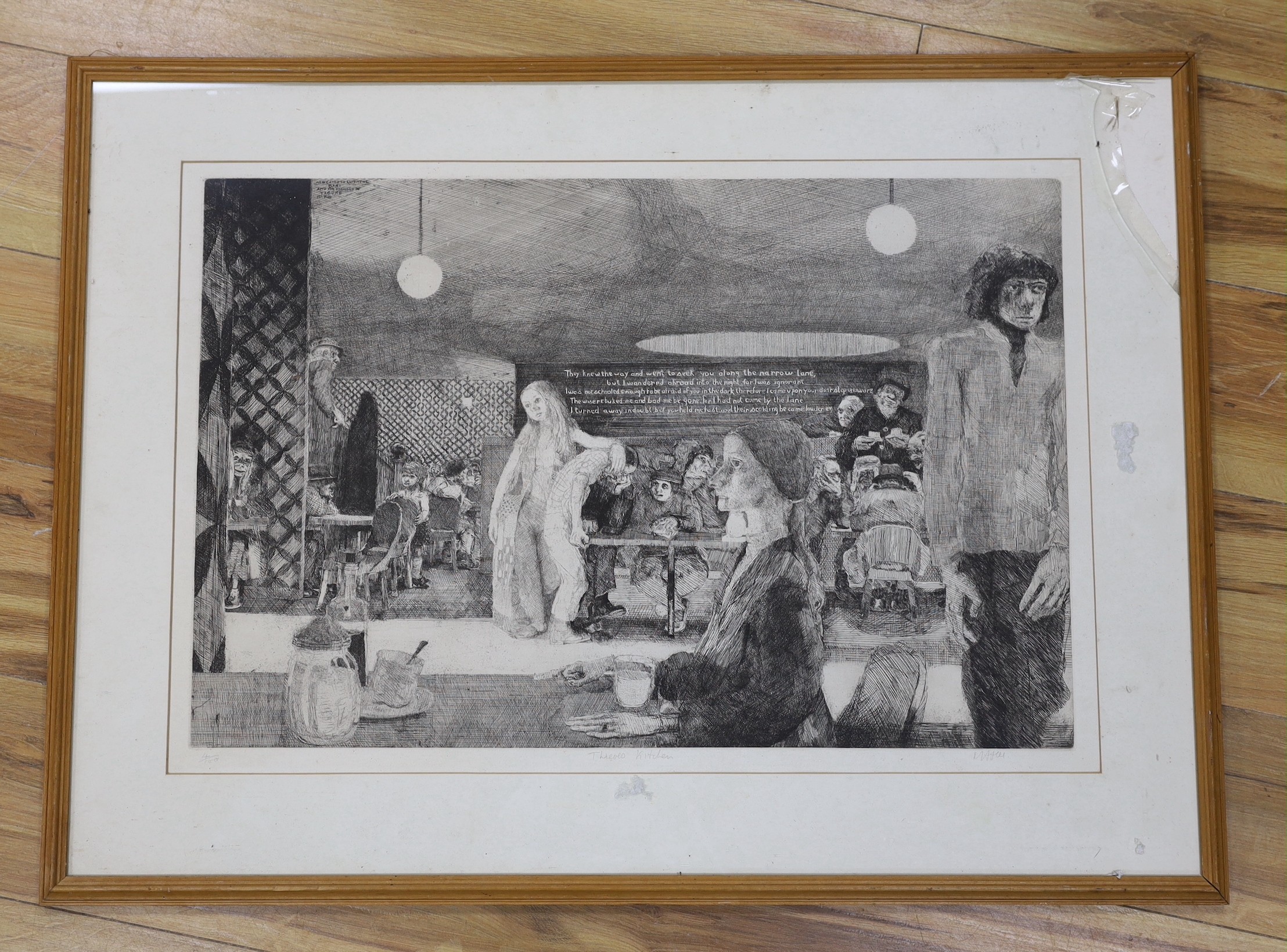 Modern British, etching, 'Thieves Kitchen', indistinctly signed, 4/100, 46 x 68cm